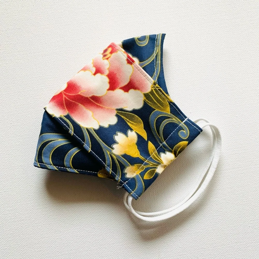 NEW Handmade Peony Print 3D Face Mask